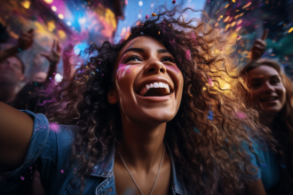 Déguisement fluo créatif pour une soirée éclatante