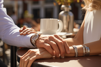 Bracelets assortis pour couple symbolisant l'amour et la connexion