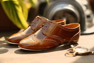 Chaussures rétro élégantes sur fond vintage avec style unique