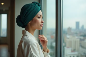 Turban féminin stylé et tendance sur un mannequin élégant