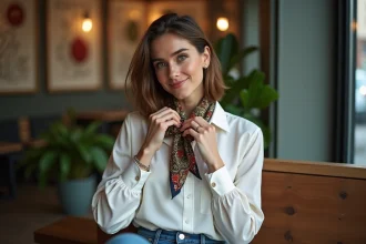 Foulard foulchi coloré apportant une touche de style à une tenue