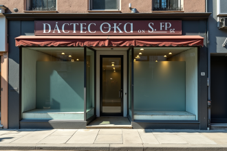 Magasin de vetements ferme en ville en plein jour