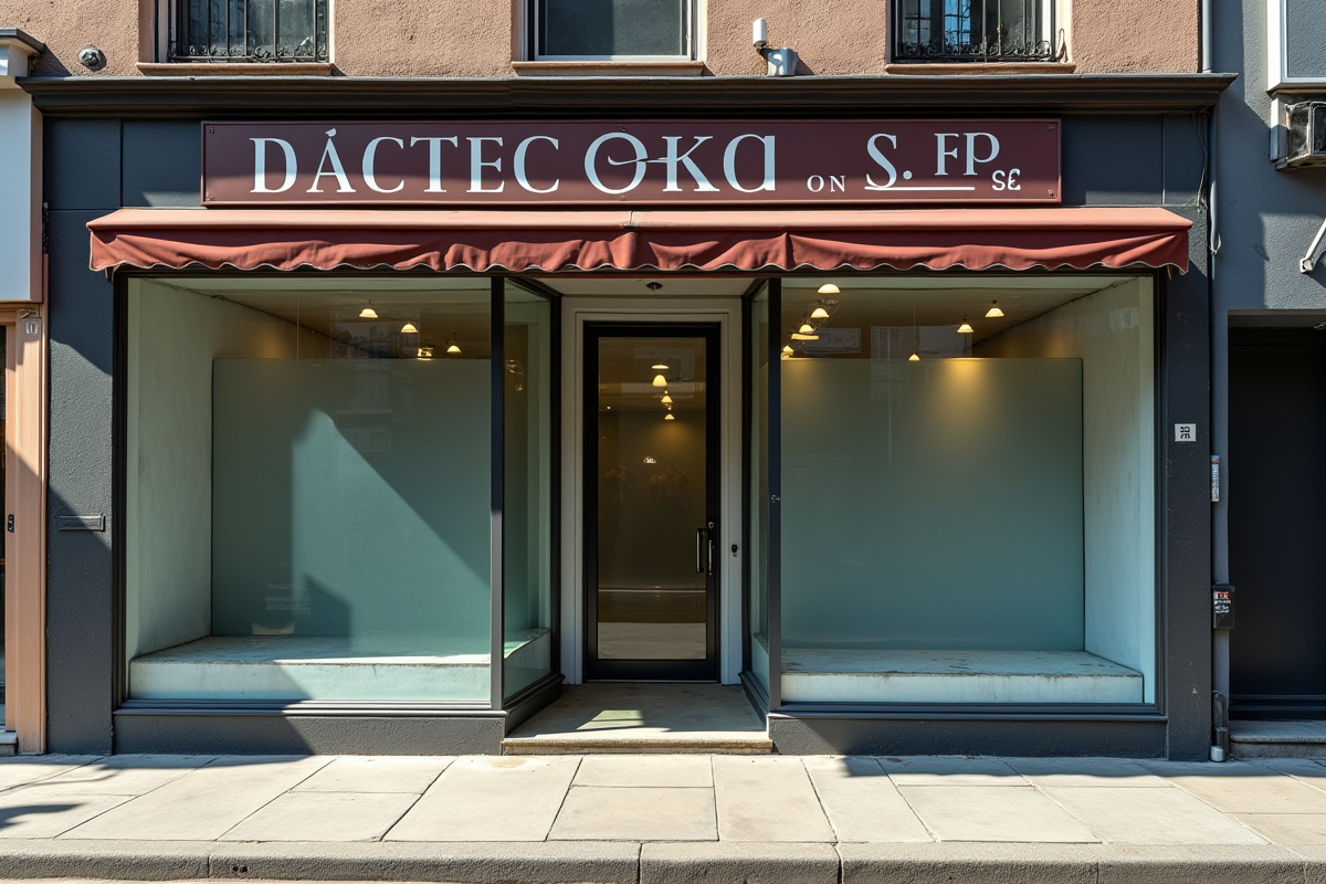 Magasin de vetements ferme en ville en plein jour